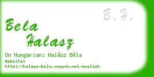 bela halasz business card