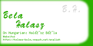 bela halasz business card